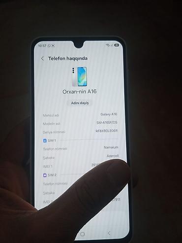 irsad electronics samsung a10: Samsung Galaxy A16, 128 GB, rəng - Ağ, İki sim kartlı — 6