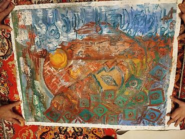 divarda fiqurlar: Məhsul: Abstrakt rəsm əsərləri toplusu (4 ədəd) Təsvir: - Orijinal əl — 5