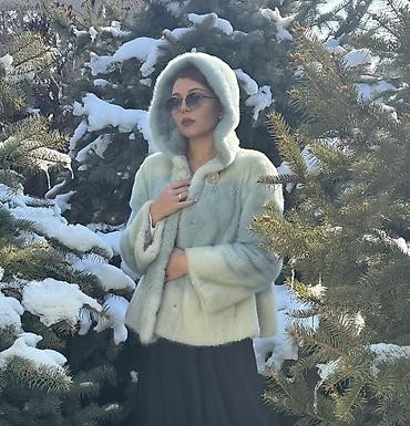 Шубы: Шуба, Норка, Короткая модель, С капюшоном, 3XL — 7