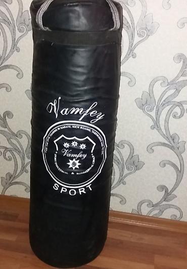 boks dersleri: Vamfey Sport asqılı boks kisəsi - Rəng: qara, ağ loqo çapı ilə - — 2