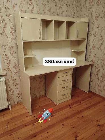 embawood yazı masası: Düz masa, Stulsuz, Polkalı, Siyirməli, Sadə laminat — 1