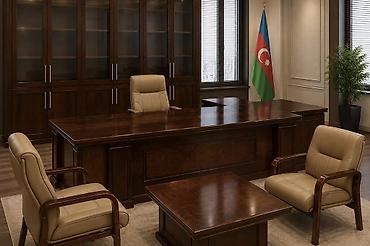 mdf divar panelleri: Mebel dəsti – rəhbər kabineti Tərkibi: - Geniş rəhbər masası: L — 3