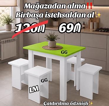 taburetka satilir: MASA + 4 TABURETKA Yeni və sifarişlə. Çox səmərəli və keyfiyyətli📌 — 6