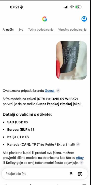 guess ženske zimske jakne: GUESS original jakna, M (38) veličine a dimenzije su: ramena 40 cm — 2