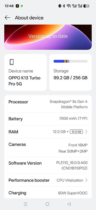 Mobil telefonlar: Oppo K13 Turbo Pro, 256 GB, rəng - Bənövşəyi — 1