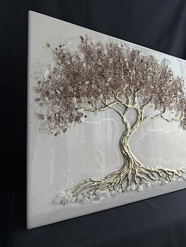3 d силиконовые буквы: Объёмная картина «Дерево Изобилия » в технике resin art. Размер — 4