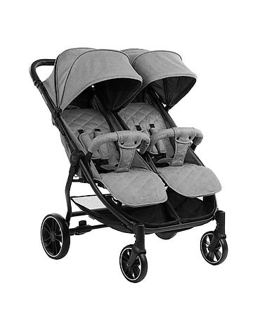 zextra kaputi: KIKKA BOO Happy 2 – kolica za blizance, light grey (SKU: KKB4) Kikka — 1
