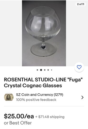 Čaše: Case Rosenthal Studio Line,kristal za zestoko pice 70,80te. Case — 4