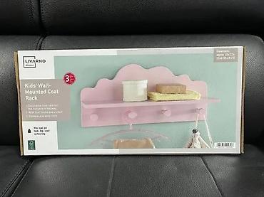 Ostali dečiji nameštaj: Zidna polica sa kukicama – „oblaci“ - Dekorativna polica za dečiju — 6