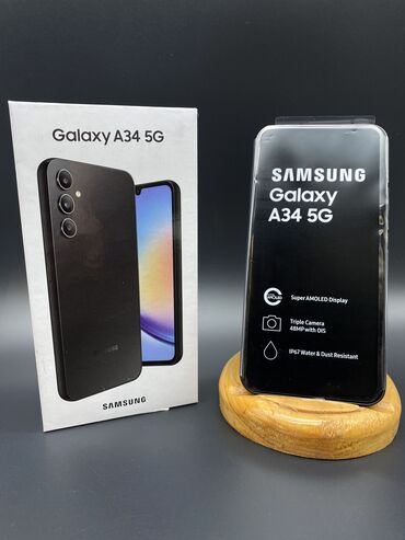 Samsung: Samsung A34, Новый, 128 ГБ, цвет - Черный, 2 SIM