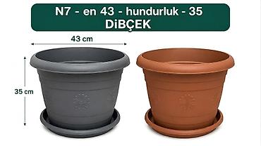 torf nerede satılır: Dibcek – Türkiyə İstehsalı | Bağ və Balkon üçün Dekorativ Gül Qabı — 1