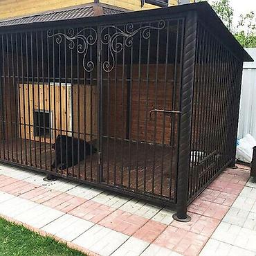 Строительство под ключ: Вольеры для собак под ключ - Тип: уличные вольеры с крышей - Каркас — 2