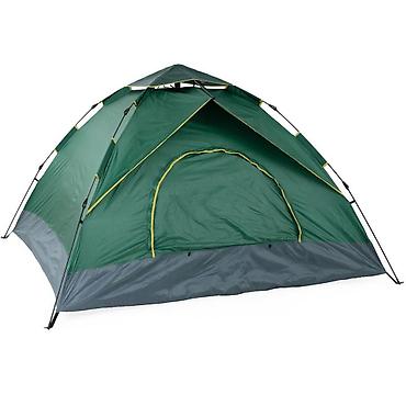 Палатки: Палатка кемпинговая двухместная (200х150х125см) Цвет : Хаки и Голубой — 5