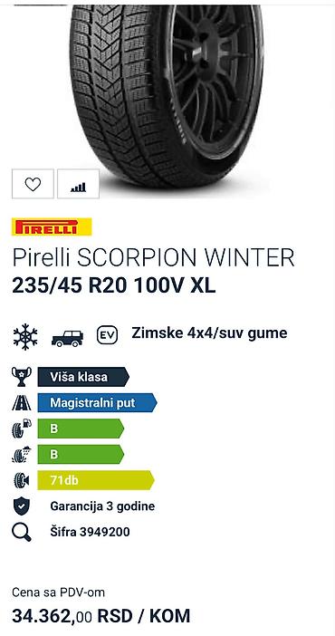 car zrenjanin: Pirelli Scorpion Winter – set zimskih guma za 4x4/SUV vozila — 1