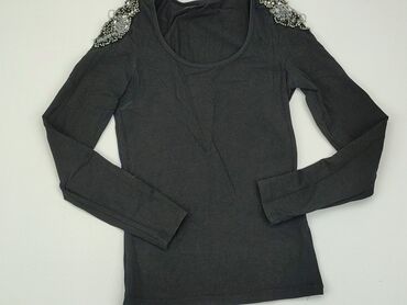 czarne bluzki z długim rękawem: Bluzka Damska, Amisu, XS, stan - Dobry