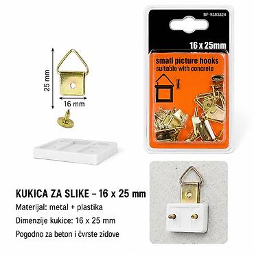 KMT Trougaoni ram za slike – kuka sa šrafom, 16 × 25 mm (SKU: 9368624