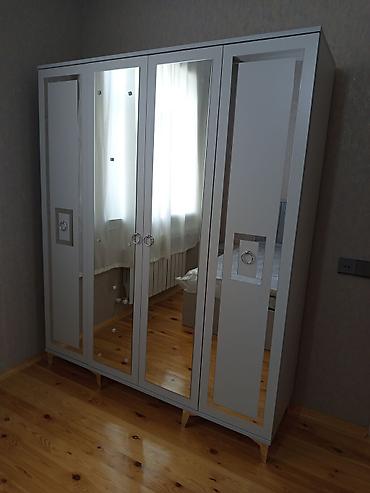 geyim dolabi: Yeni, 4 qapılı, Güzgülü, Ağ, Açılan, Düz dolab — 3