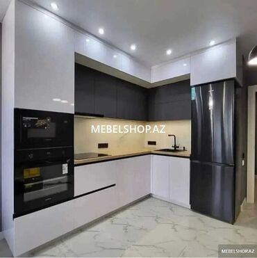 Sifarişlə mətbəx mebeli: Sifarişlə mətbəx dəsti, Özü çəkən petlələr, MDF, Kredit yoxdur, Pulsuz çatdırılma — 18