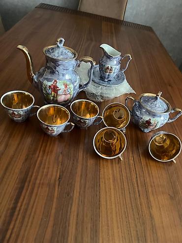 sud separatoru: Çay dəsti, rəng - Göy, Keramika, 6 nəfərlik — 2