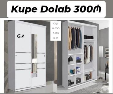 asma şkaf: Kupe, 2 qapılı Düz dolab, Qarderob, paltar dolabı