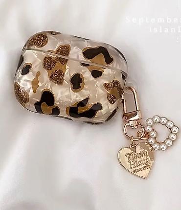 чехлы на аирподс 2: Leopard naxışlı AirPods qabığı və aksesuar dəsti - Uyğunluq: AirPods — 2