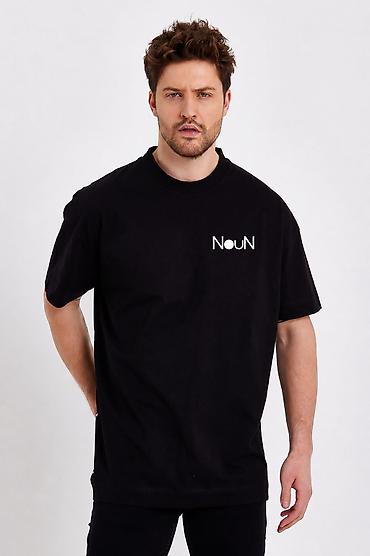lil solid: Uniseks “Noun” T‑shirt - Rənglər: ağ və qara - Minimalist dizayn — 4