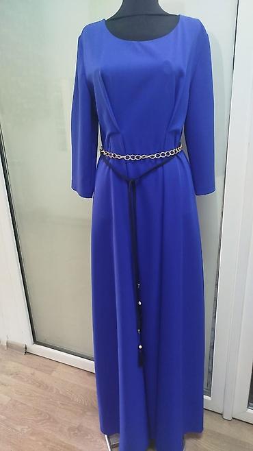 kral sep: Zərif maxi don – kral mavisi rəngdə - Model: uzun, axıcı kəsim, yüngül — 1