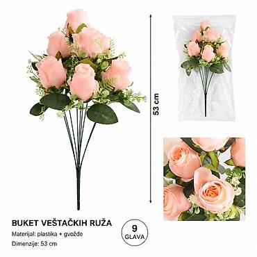 KMT 9 božićni cvet sa štipaljkom roze 710394 Dekorativni buket