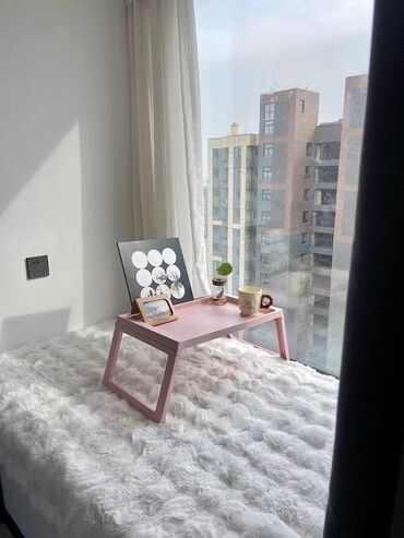 кровать раскладная: Стол, цвет - Розовый, Новый