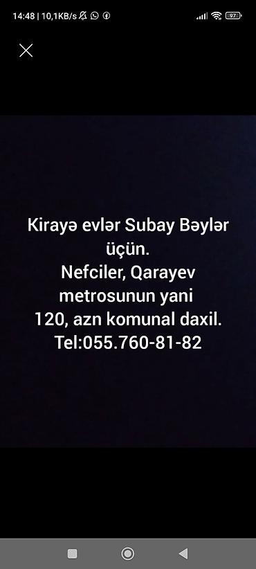 Mənzillər: Neftçilər metrosunun yanı – kirayə mənzillər - 1 və 2 otaqlı — 6
