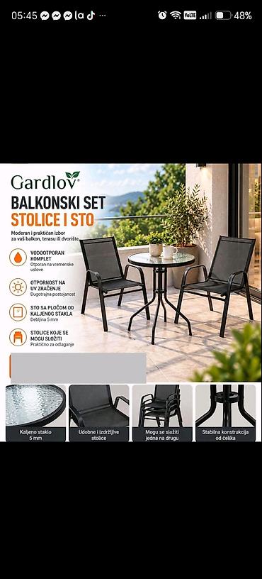 🖤 GARDLOV BALKONSKI SET – 2 STOLICE + STO Uredite balkon, terasu ili
