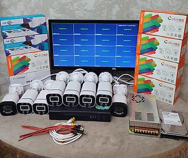 eve kamera sistemi: Manitor 20 ekran DVR8 çıxışlı telefondan izləmə 8 ədəd golor full — 1