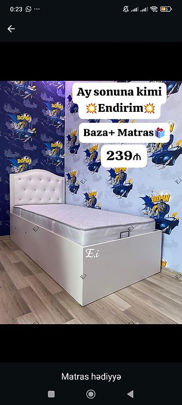 tekli carpayi: Uşaq/yataq otağı üçün baza + matras dəsti. - Dəst tərkibi: açılan — 1