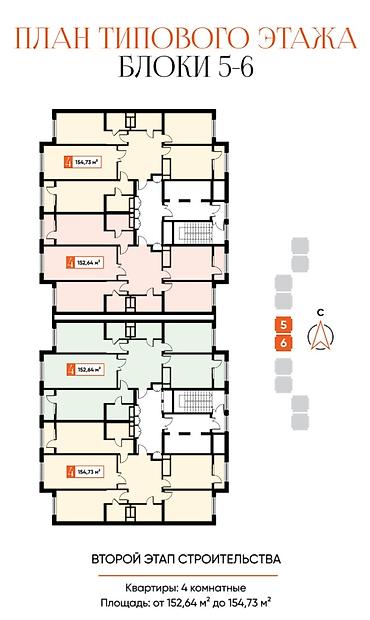 artwin: 4 комнаты, 154 м², Асанбай мкр Элитка, 7 этаж — 2