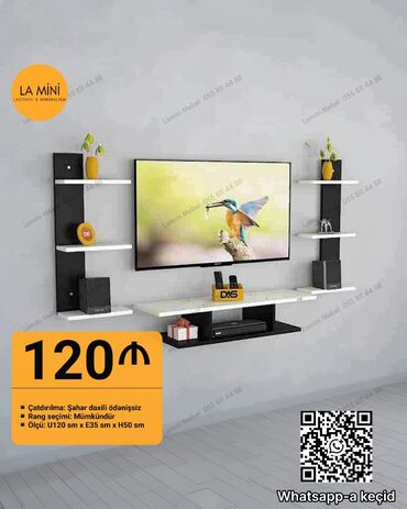 продажа мебели бу: Düz TV altlığı, Polkalı, Laminat