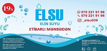 ucuz su cənləri: ELSU – 19 litrlik bidonlarda içməli su - Mənbə: Mərkəzləşdirilmiş — 1