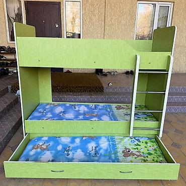 Двухъярусные детские кровати: Двухъярусная детская кровать, ЛДСП, цвет - Голубой — 4