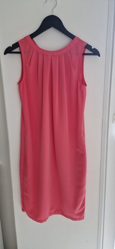 satenska haljina na preklop: Guess XS (EU 34), color - Pink, Cocktail, Without sleeves