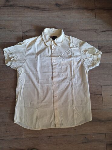 muske kosulje cena: Shirt Short sleeves, 2XL (EU 56), Maison Scotch, color - Beige, Cotton