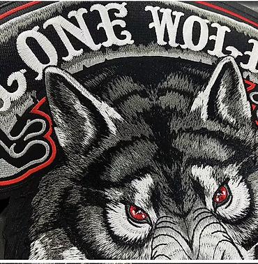 moto godekce: Məhsul: “Lone Wolf – No Club” böyük arxa çapma (nakışlı paça) - — 6