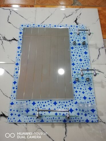 Güzgülər: Güzgü Divar üçün, Kvadrat, Hamam üçün, Naxışlı — 7