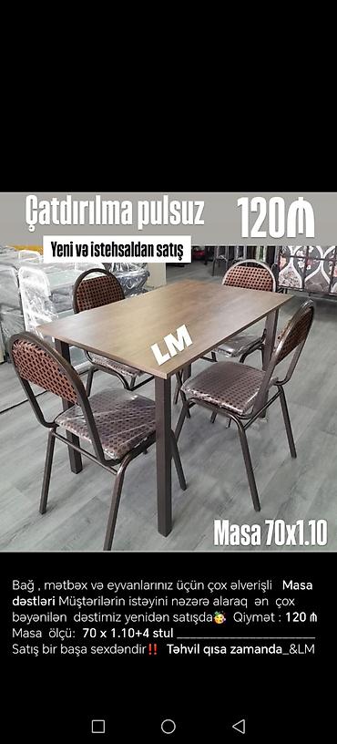 Bağ, çöl mebeli: Bağ, mətbəx və eyvanlar üçün praktik masa dəstləri Model 1: - Masa — 1