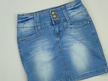 błękitna spódnice plisowane: Skirt, XS (EU 34), condition - Good