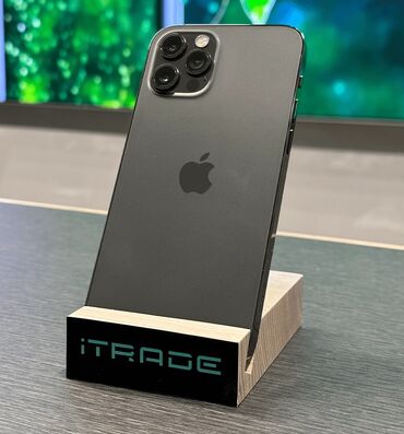 самый мощный телефон: IPhone 12 Pro Max, Колдонулган, 128 ГБ, Black Titanium, Каптама, 100 %