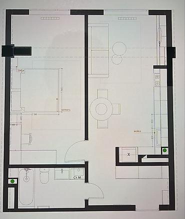 52: Студия, 52 м², Кок-Жар ж/м Элитка, 3 этаж, ПСО (под самоотделку) — 3