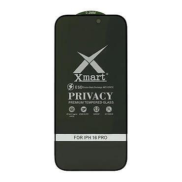duplikator za dzem: Folija za zastitu ekrana GLASS X mart 9D PRIVACY za iPhone 16 Pro — 2