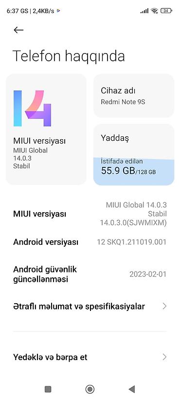 telefon plata: Redmi Note 9S, 128 GB, rəng - Mavi, Barmaq izi — 4