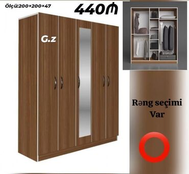 Bitkilər: Yeni, Açılan, 5 qapı Qarderob, paltar dolabı