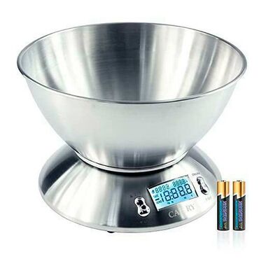 кухонный термометр: Весы кухоннные, из нержавеющей стали. Встроенный термометр и память