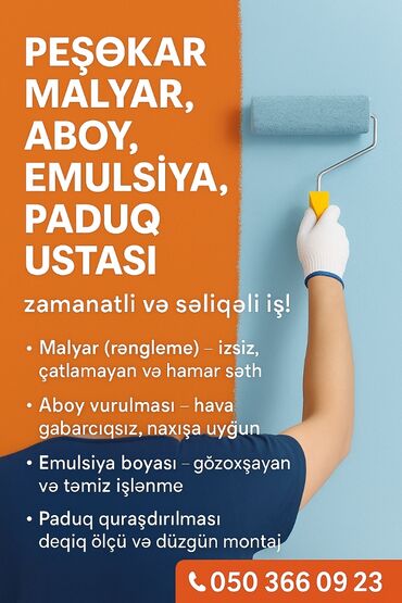 Fasad, naxış ustaları: 🛠️Təmir işlərinizi peşəkar, səliqəli və münasib qiymətlərlə görürəm. 📌